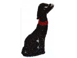 Motif chien perles noir